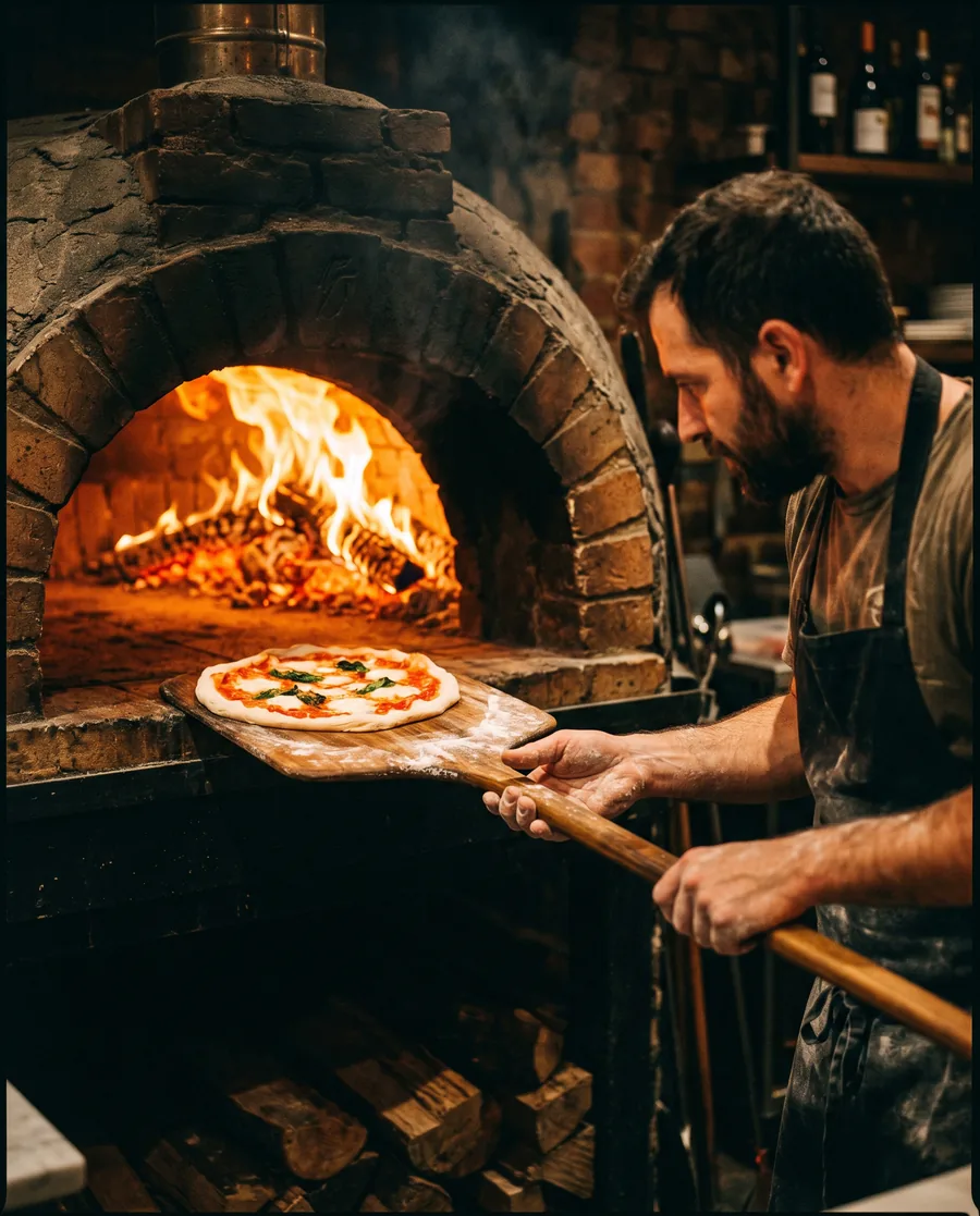 Frisch zubereitete Pizza